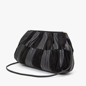 Clare V Black Pleated Leather Bag